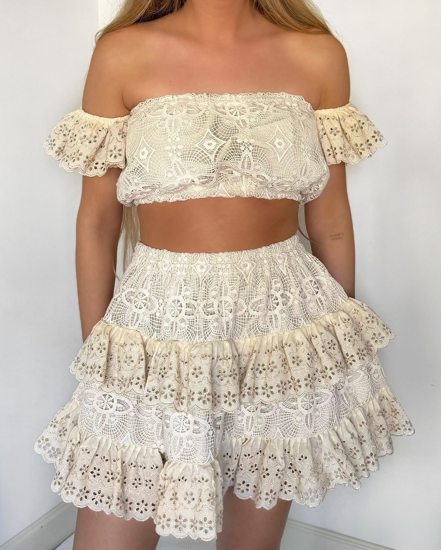 Beige flower skirt